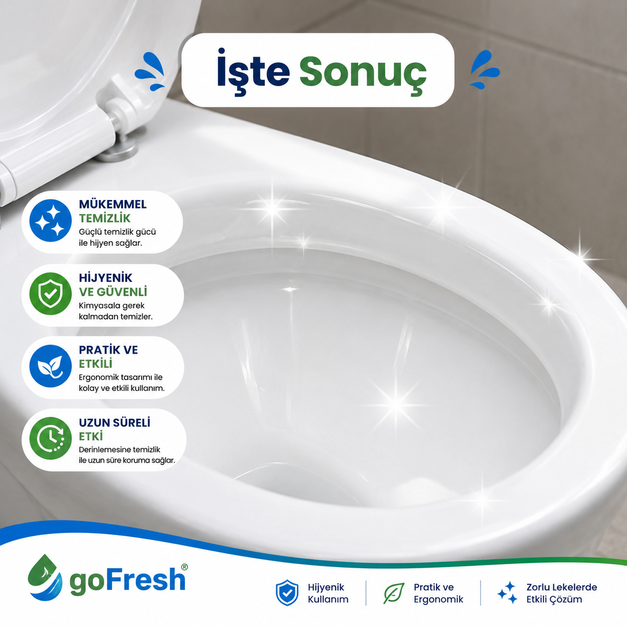 Gofresh Temizlik Taşı Seramik, Lavabo, Klozet ve Sert Yüzeyler İçin